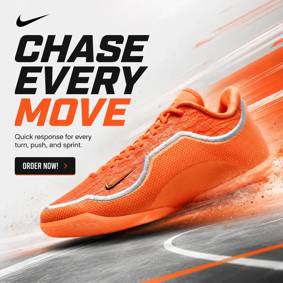 Campanie cu pantofi de alergare portocalii: Chase every move