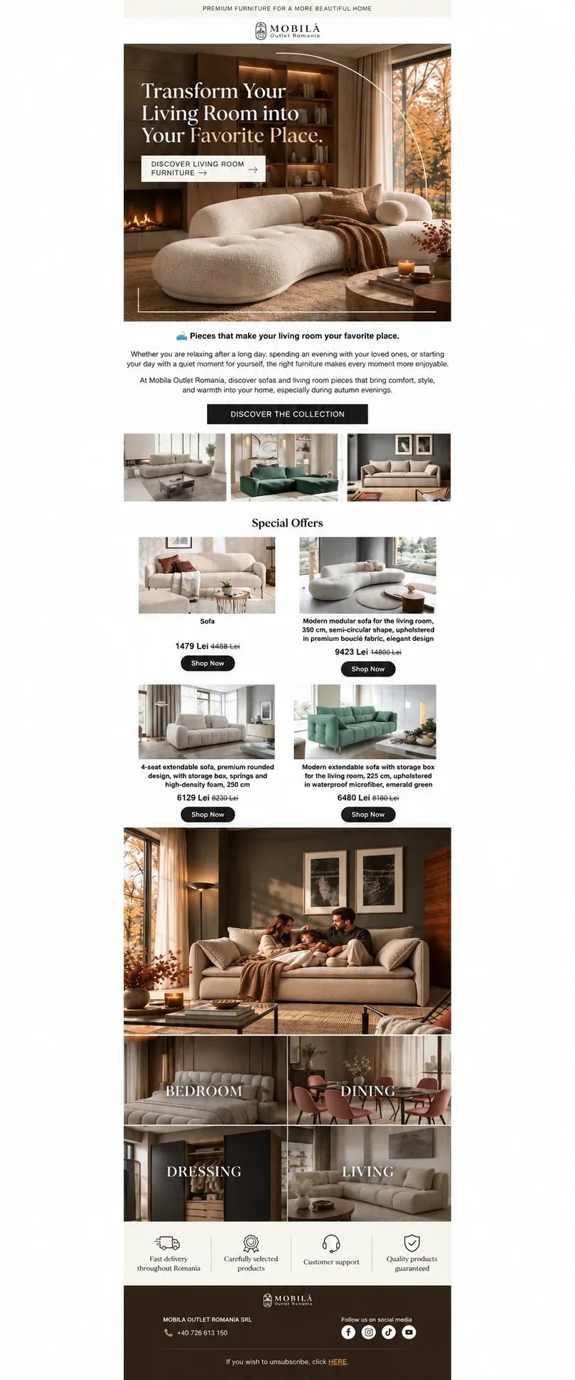 Design complet de email: O colecție pentru casă, prezentată cu grijă